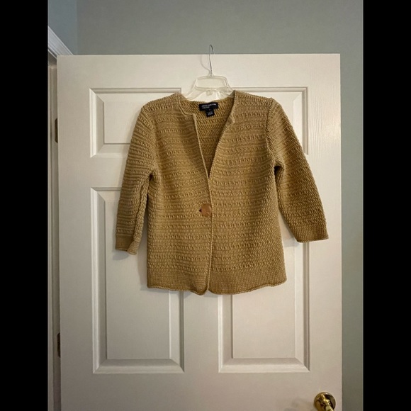 Jones of New York Signature, large, knitted camel color,blazer - Picture 1 of 10